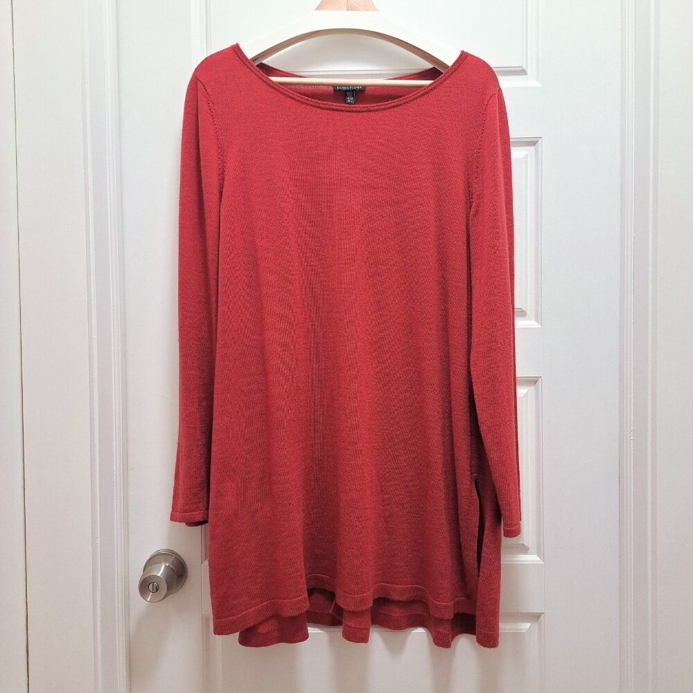 Eileen Fisher Merino Wool Tunic Red/Orange Size XL